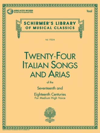 24 Italian Songs and Arias (+Audio-Access) for medium high voice and piano