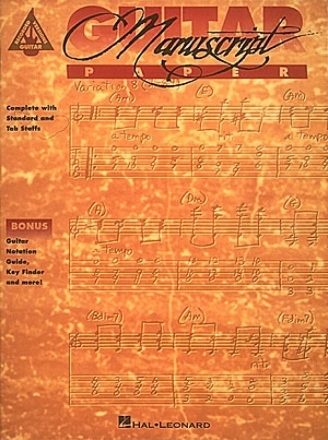 GUITAR MANUSCRIPT PAPER WITH STANDARD AND TAB STAFFS