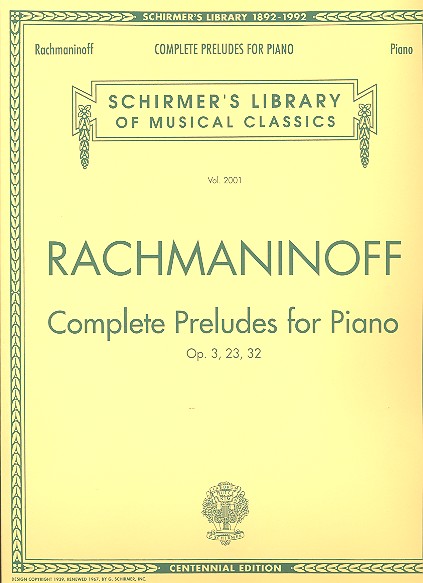 Complete preludes op.3, op.23 and op.32 for piano