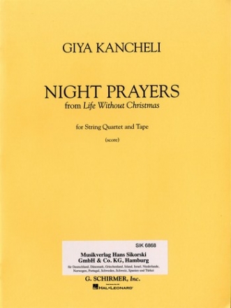 Night Prayers for string quartet and tape score