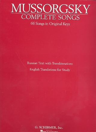 Complete Songs in original Keys or voice and piano (kyr/russ/en)