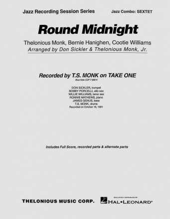 Bernie Hanighen_Cootie Williams_Thelonious Monk, Round Midnight Jazz Ensemble Partitur + Stimmen