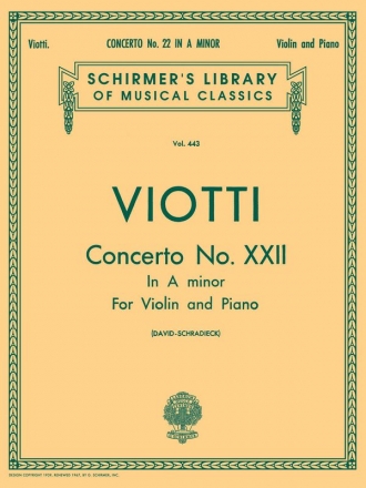 Concerto a minor No.22 for violin and orchestra for violin and piano