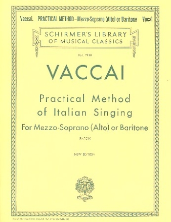 Practical Method of Italian singing for mezzo-soprano (alto, baritone) and piano