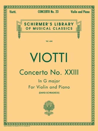 Concerto in G major No. 23 for violin and piano