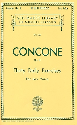 30 daily Exercises op.11 for low voice and piano