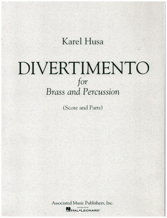 Divertimento for 3 trumpets, 4 horns, 3 trombones, tuba and percussion score and parts