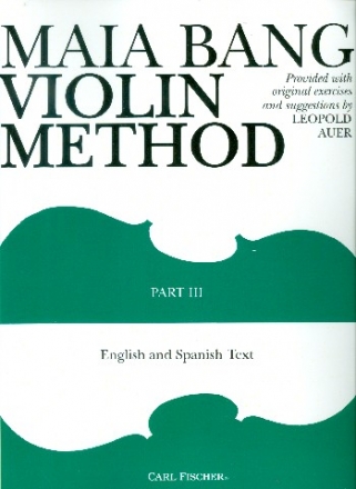 Violin Method vol.3 (en/sp) provided with original exercises and suggestions by L. Auer
