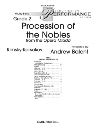 Nikolai Rimsky Korsakov Procession Of The Nobles from 'Mlada' Blasorchester Partitur