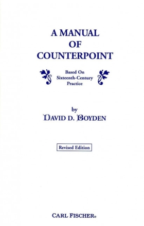 David Boyden A Manual Of Counterpoint Gesang
