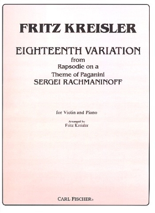 18. Variation from Rhypsody on a theme of Paganini for violin and piano