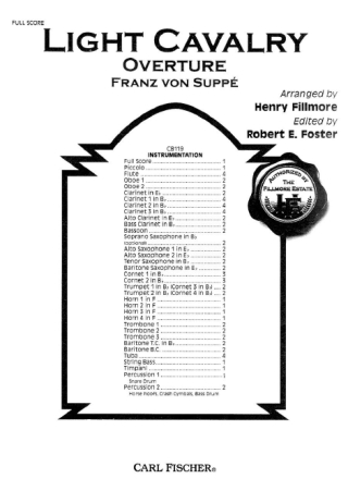 Franz von Suppe Light Cavalry Blasorchester Partitur
