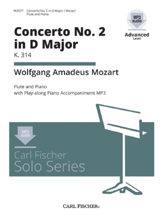 Wolfgang Mozart Concerto No. 2 in D Major Flte und Klavier Studienpartitur + CD