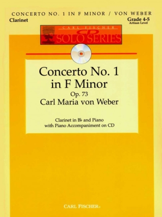 Carl Von Weber Concerto No. 1 in F Minor Klarinette und Klavier Studienpartitur + CD