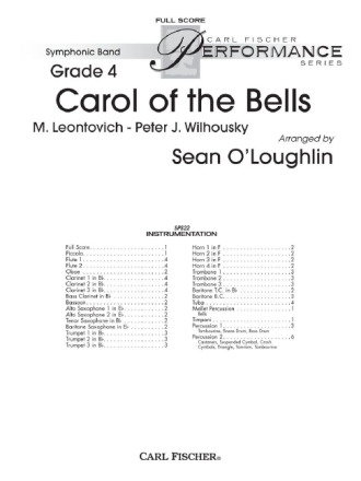 Mykola Leontovich, Peter Wilhousky Carol Of The Bells sinfonisches Blasorchester Partitur