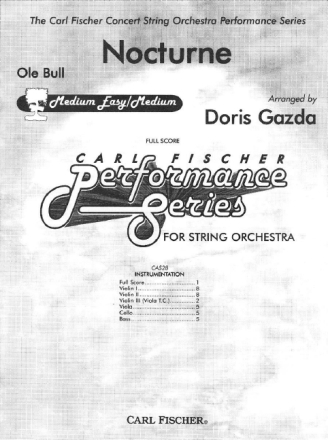 Ole Bull Nocturne Streichorchester Partitur