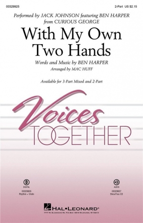 Ben Harper, With My Own Two Hands 2-Part Choir Choral Score