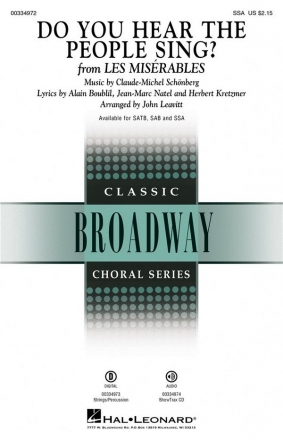 Do You Hear the People Sing? for female choir (SSA) and piano choral score