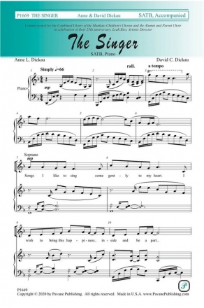 Anne L. Dickau ,The Singer SATB Choral Score