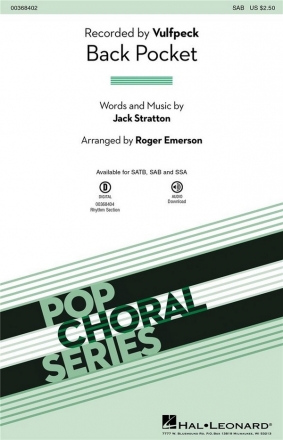 Roger Emerson, Back Pocket SAB Choral Score