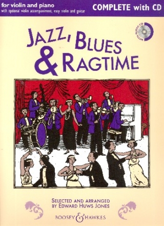 Jazz, Blues and Ragtime (+CD) for violin and piano (violin 2, easy violin and guitar ad lib) score and part, complete edition (new edition)