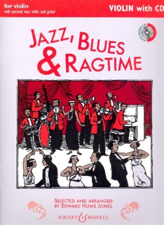 Jazz, Blues and Ragtime (+CD) for violin (easy violin and guitar ad lib) score,  new edition