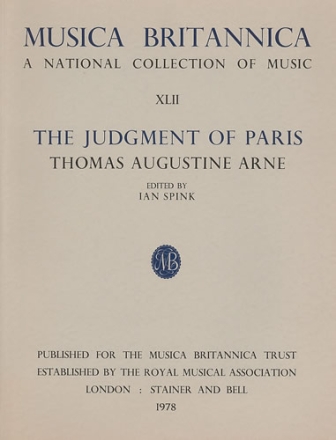JUDGEMENT OF PARIS OPERA MUSICA BRITANNICA 42 SCORE