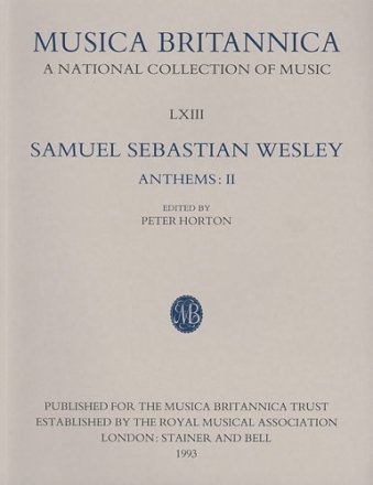 ANTHEMS VOLUME 2 FOR SOLI, MIXED CHORUS AND ORCHESTRA, SCORE MUSICA BRITANNICA 63