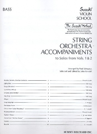 Suzuki Violin School Orchestra accompaniment to volumes 1 and 2 double bass