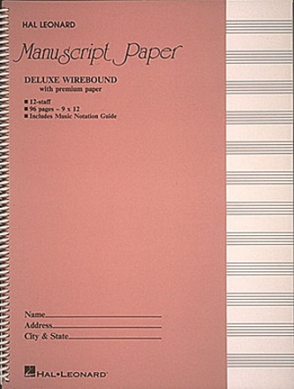 MANUSCRIPT PAPER 12 SYST.  DELUXE WIREBOUND WITH PREMIOM PAPER