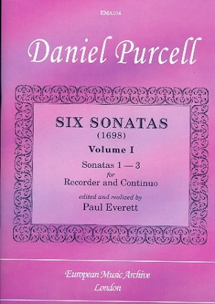 6 Sonatas vol.1 (nos.1-3) for alto recorder and Bc