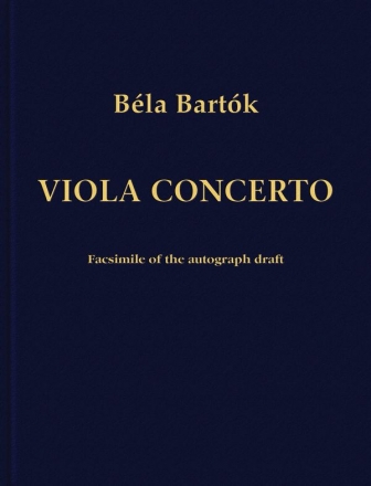 Bla Bartk, Concerto for Viola and Orchestra Viola and Orchestra Partitur
