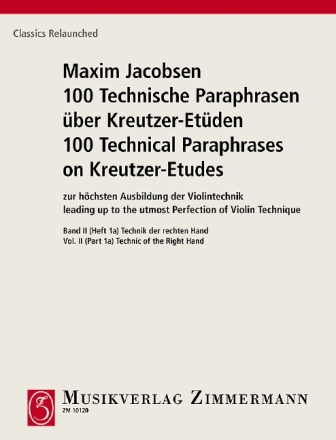 100 technische Paraphraen �ber Kreutzer-Et�den Band 2 Teil 1a f�r Violine