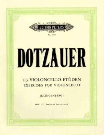 113 Et�den Band 4 (Nr.86-113) f�r Violoncello