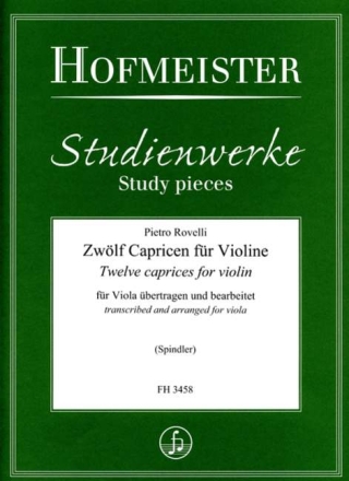 12 Capricen f�r Violine f�r Viola