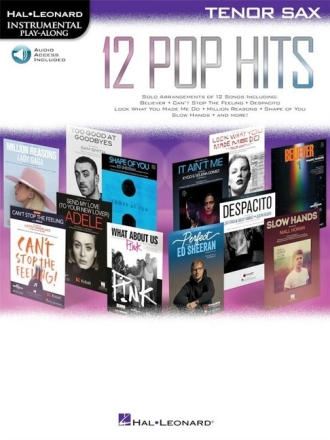 12 Pop Hits (+audio online): for tenor saxophone