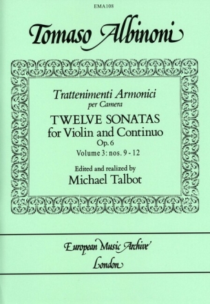 12 Sonatas op.6 vol.3 (nos.9-12) for violin and bc