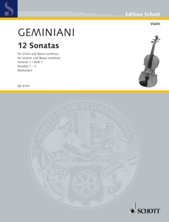 12 Sonaten Band 1 (Nr.1-3) f�r Violine und Klavier