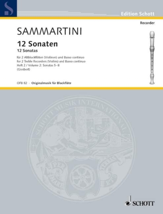 12 Sonaten Band 2 f�r 2 Alt-Blockfl�ten (Violinen) und Basso continuo, Violoncello (Viol