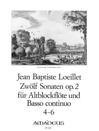 12 Sonaten op.2 Band 2 (Nr.4-6) f�r Altblockfl�te und Klavier Partitur und 2 Stimmen