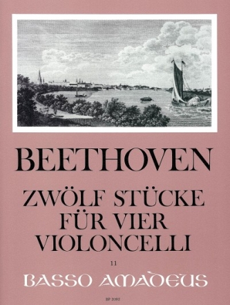 12 St�cke f�r 4 Violoncelli Partitur und Stimmen