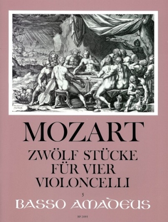 12 St�cke f�r 4 Violoncelli Partitur und Stimmen