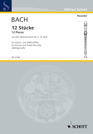 12 St�cke f�r Sopran- und Alt-Blockfl�te Spielpartitur