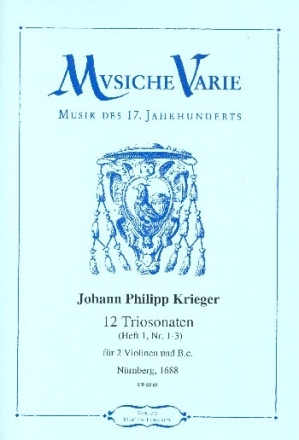 12 Triosonaten Band 1-4 f�r 2 Violinen und Bc (Orgel) Partitur und Stimmen (Bc nicht ausgesetzt) (Set aus 4 Heften)