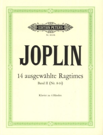 14 ausgew�hlte Ragtimes Band 2 (Nr.8-14) f�r Klavier zu 4 H�nden
