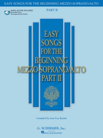 Easy Songs for the beginning Mezzosoprano/Alto vol.2 (+CD) for mezzosoprano/alto and piano