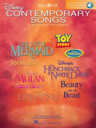 Disney contemporary Songs (+CD): for high voice and piano