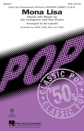 Jay Livingston_Ray Evans, Mona Lisa SATB Chorpartitur
