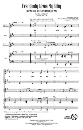 Spencer Williams, Everybody Loves My Baby SSA Chorpartitur