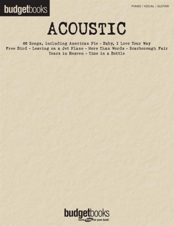 Budgetbooks Acoustic: songbook piano/voice/guitar
